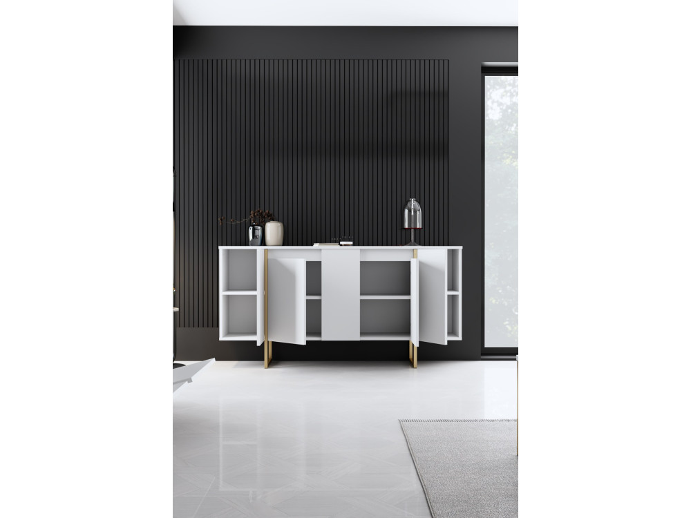 Credenza in legno "Luxury" - 160 x 35 x 80 cm - Oro bianco
