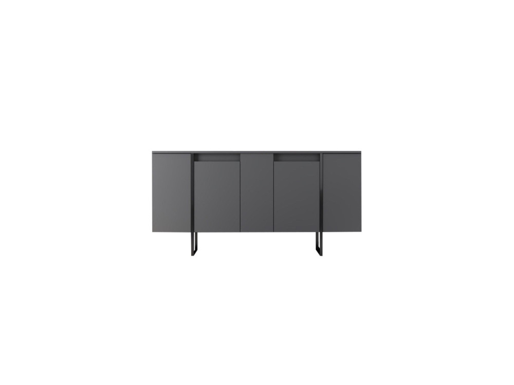 Credenza "Luxe" in legno - 160 x 35 x 80 cm - Grigio antracite