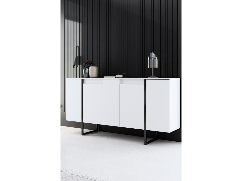 Credenza in legno "Luxe" - 160 x 35 x 80 cm - Bianco