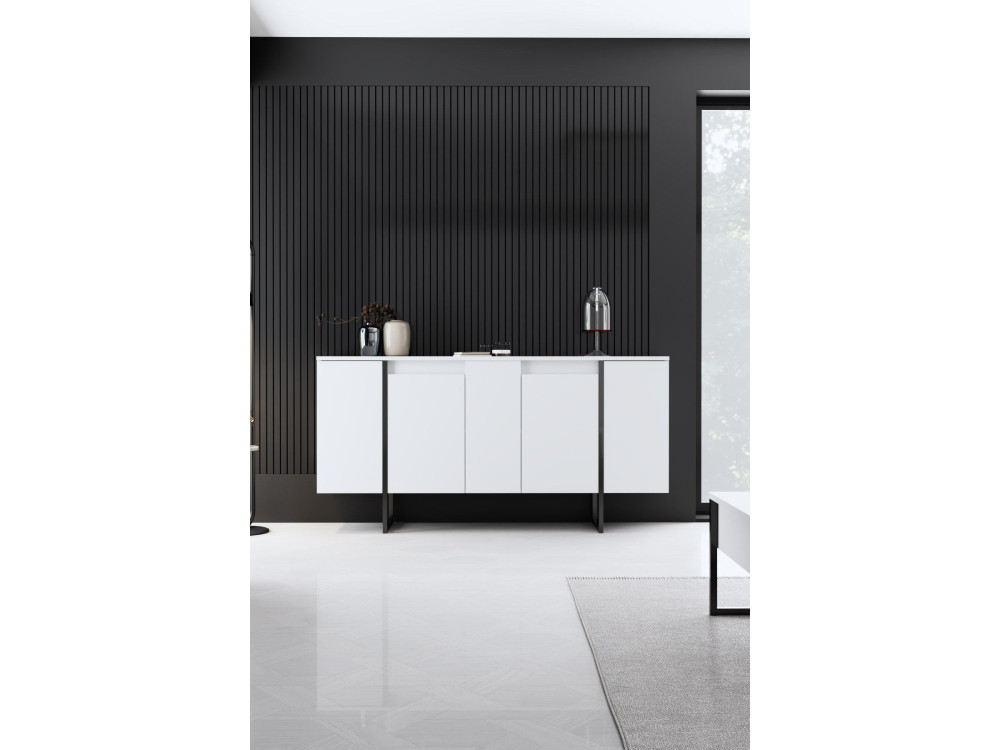 Credenza in legno "Luxe" - 160 x 35 x 80 cm - Bianco