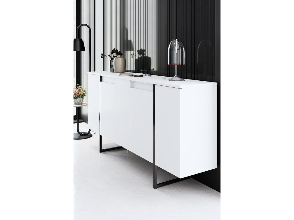 Credenza in legno "Luxe" - 160 x 35 x 80 cm - Bianco