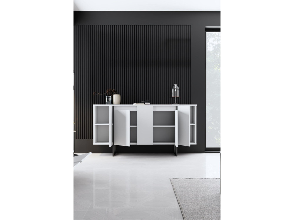 Credenza in legno "Luxe" - 160 x 35 x 80 cm - Bianco