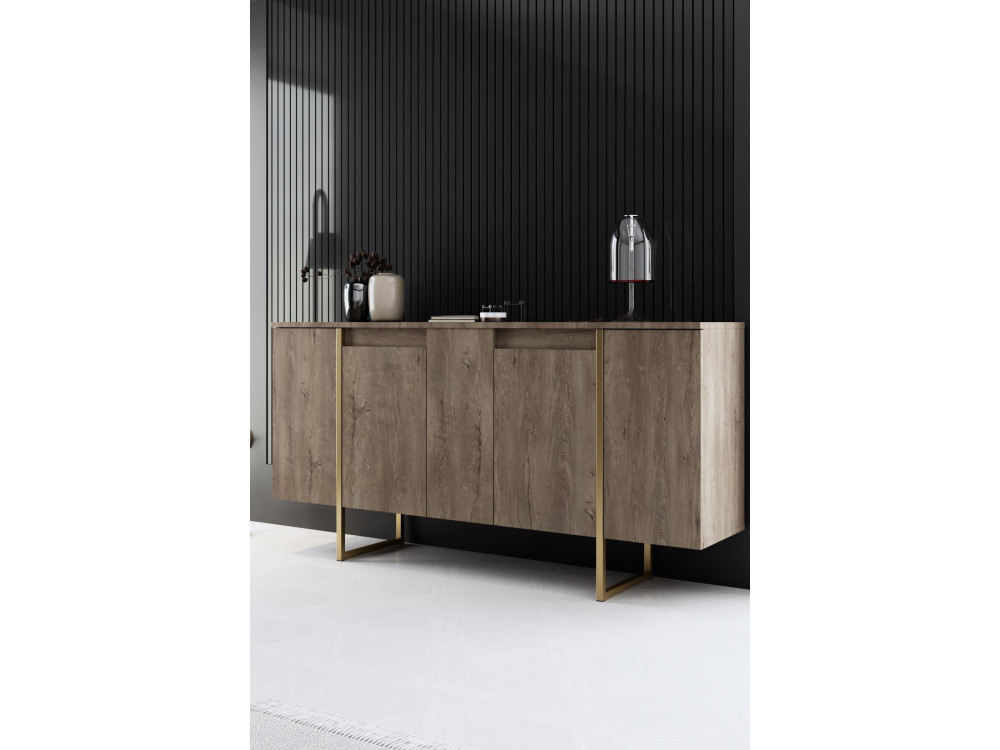 Credenza in legno "Luxe" - 160 x 35 x 80 cm - Marrone