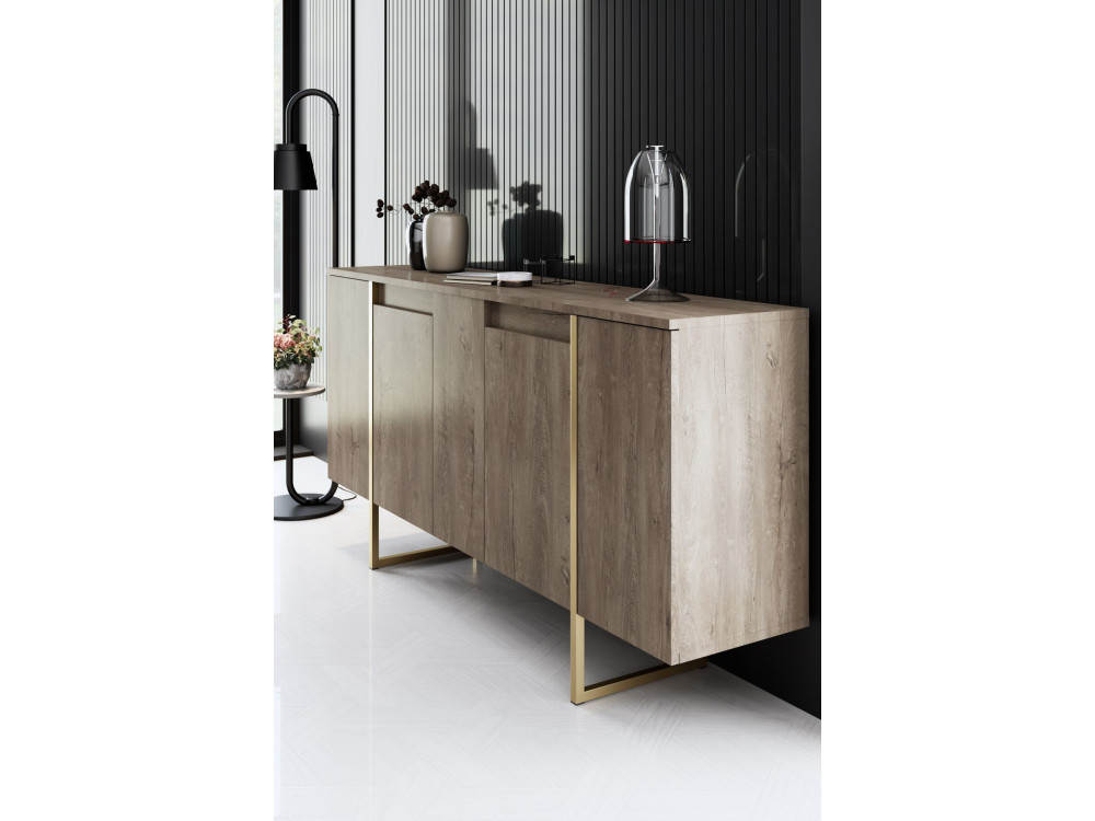Credenza in legno "Luxe" - 160 x 35 x 80 cm - Marrone