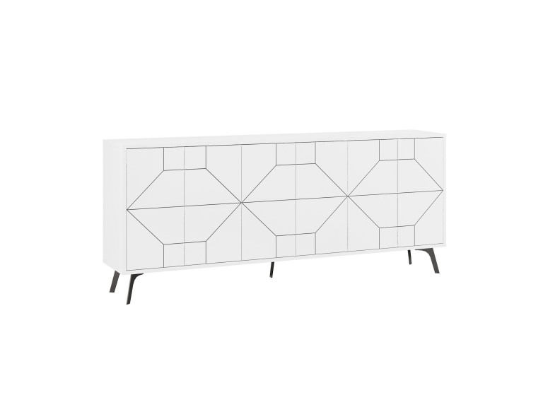 Credenza in legno "Dune" - 184 x 35 x 77 cm - Bianco