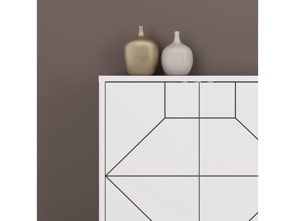 Credenza in legno "Dune" - 184 x 35 x 77 cm - Bianco