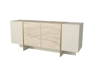 Credenza in legno "Veyron" - 180 x 46 x 75 cm - Travertino, arenaria