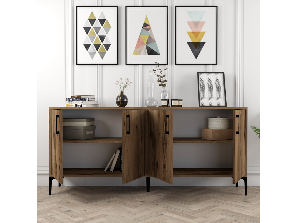 Credenza in legno "Kiev" - 180 x 35 x 78 cm - Noce