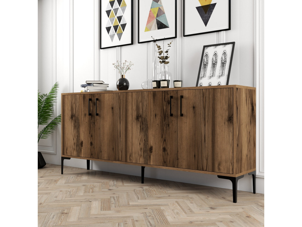 Credenza in legno "Kiev" - 180 x 35 x 78 cm - Noce