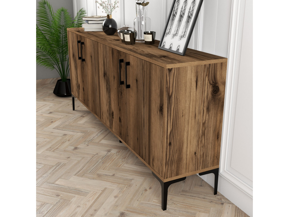 Credenza in legno "Kiev" - 180 x 35 x 78 cm - Noce