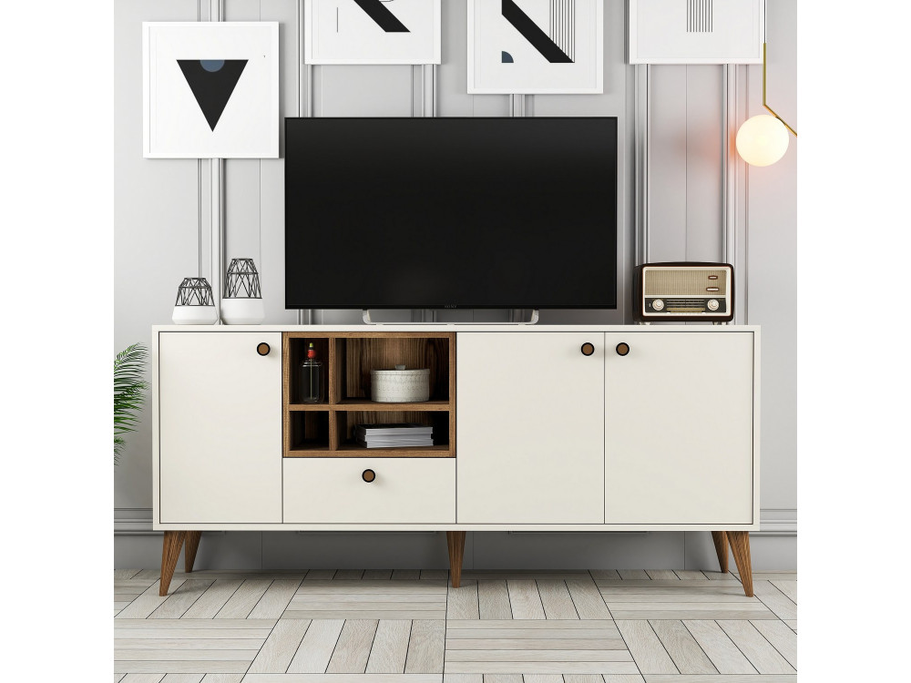 Credenza in legno "Napoli" - 180 x 35 x 81 cm - Crema