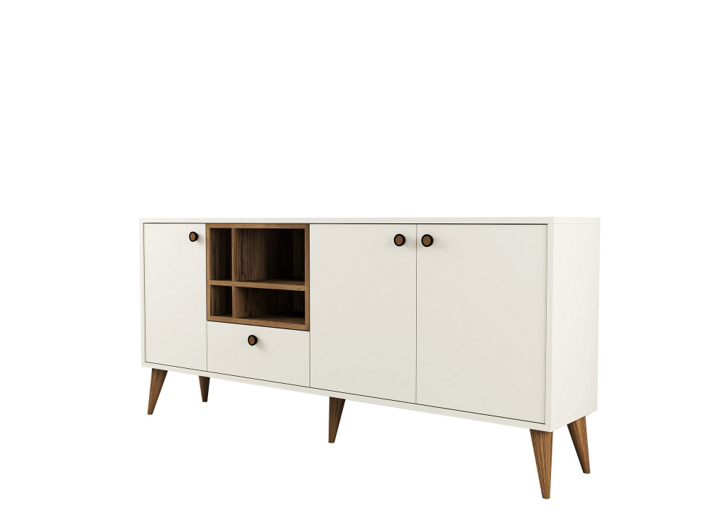 Credenza in legno "Napoli" - 180 x 35 x 81 cm - Crema
