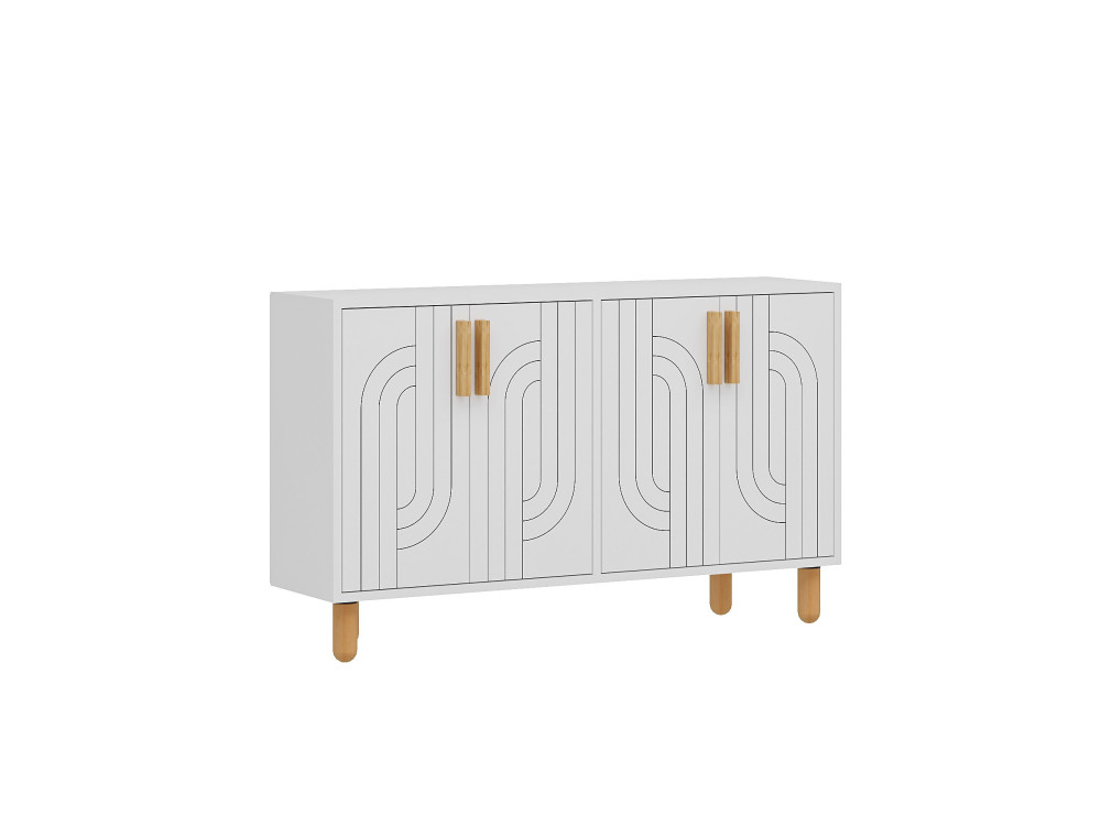 Credenza in legno "Rodney" - 120 x 29 x 73 cm - Bianco
