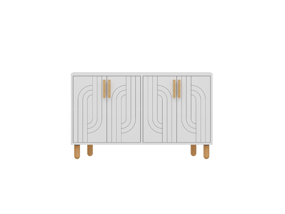 Credenza in legno "Rodney" - 120 x 29 x 73 cm - Bianco