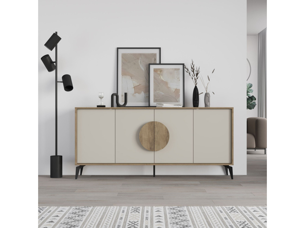 Credenza in legno "Gora Wide" - 180 x 36 x 82 cm - Crema