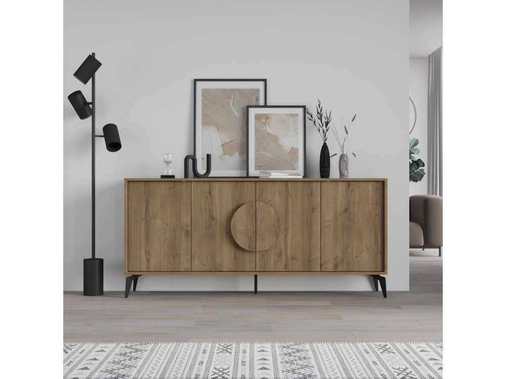 Credenza in legno "Gora Wide" - 180 x 36 x 82 cm - Marrone