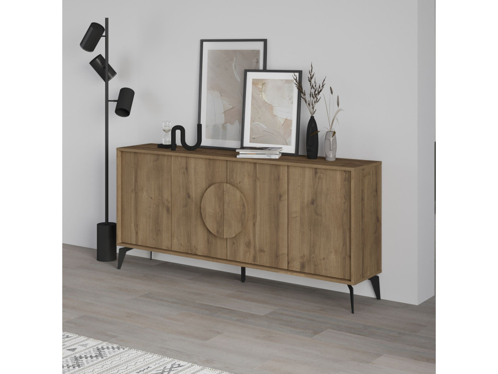 Credenza in legno "Gora Wide" - 180 x 36 x 82 cm - Marrone
