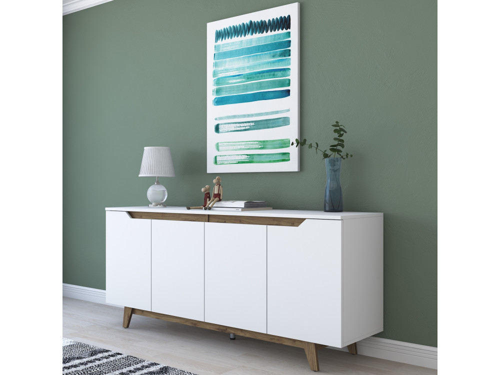 Credenza in legno "Gondol" - 180 x 45 x 79 cm - Bianco