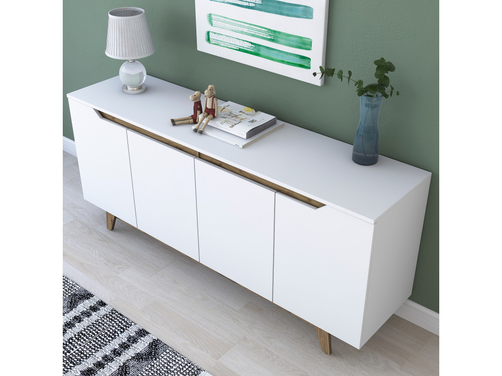 Credenza in legno "Gondol" - 180 x 45 x 79 cm - Bianco
