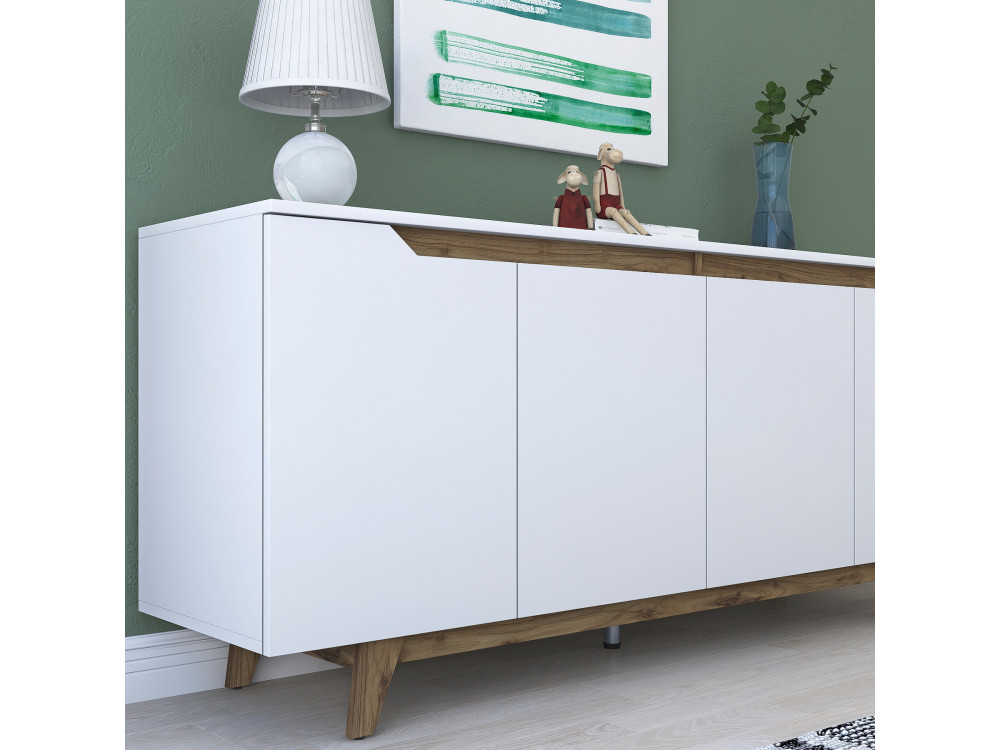Credenza in legno "Gondol" - 180 x 45 x 79 cm - Bianco