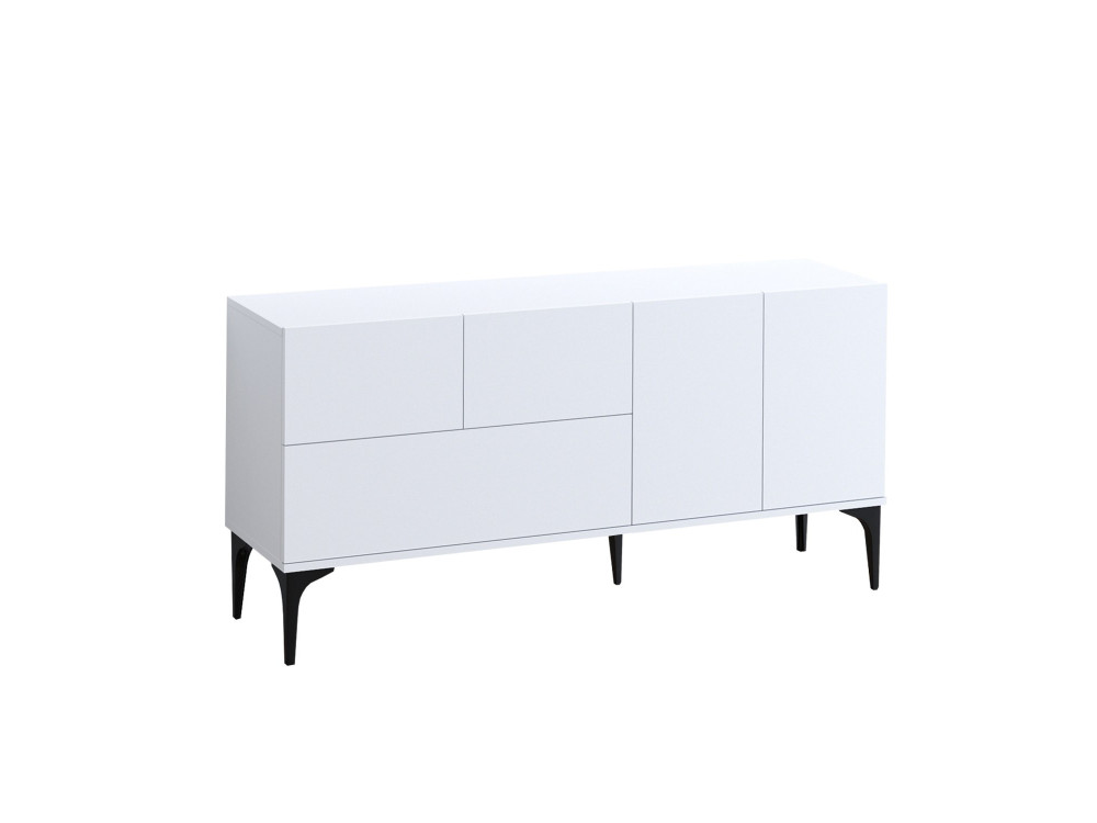 Credenza in legno "Ginny" - 150 x 35 x 75 cm - Bianco