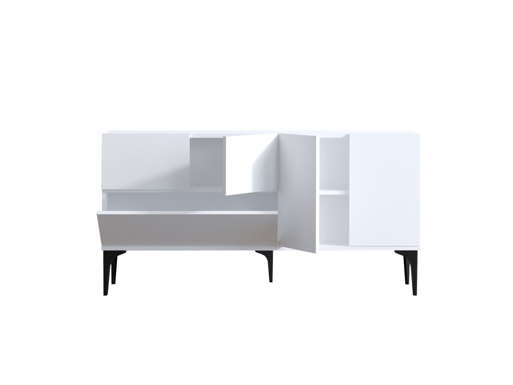 Credenza in legno "Ginny" - 150 x 35 x 75 cm - Bianco