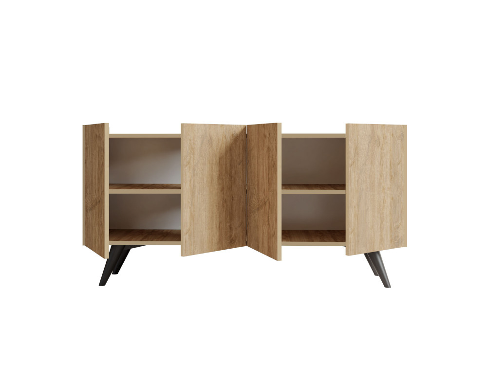 Credenza in legno "Pekin" - 150 x 40 x 76 cm - Marrone