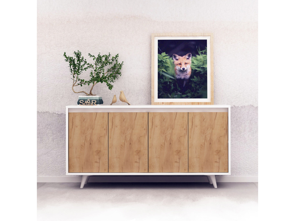 Credenza in legno "Nossa" - 140 x 40 x 86 cm - Marrone