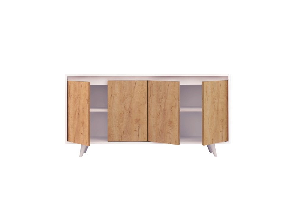 Credenza in legno "Nossa" - 140 x 40 x 86 cm - Marrone