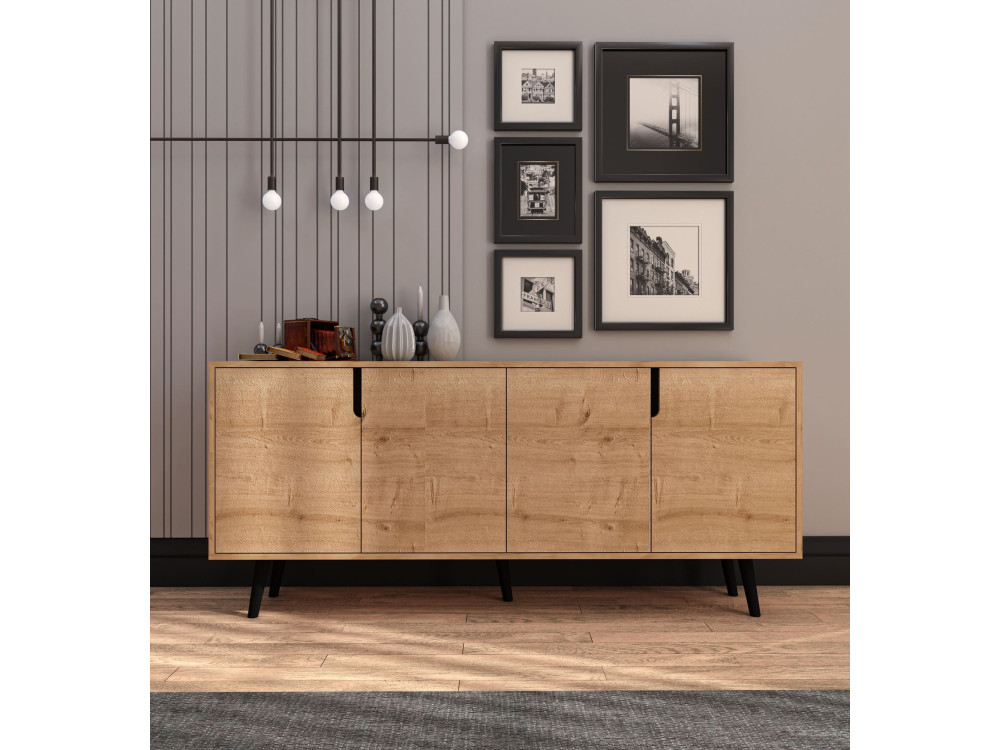 Credenza in legno "Latina" - 180 x 45 x 80 cm - Marrone chiaro