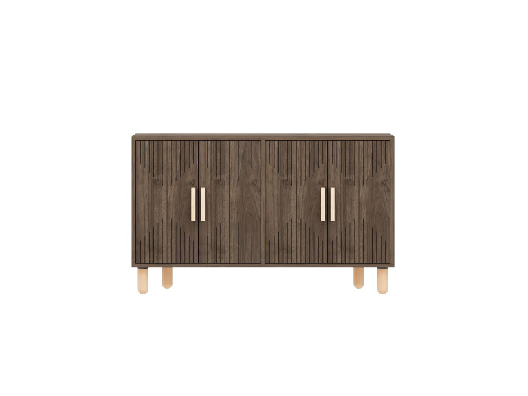 Credenza in legno "Roger" - 120 x 30 x 74 cm - Marrone