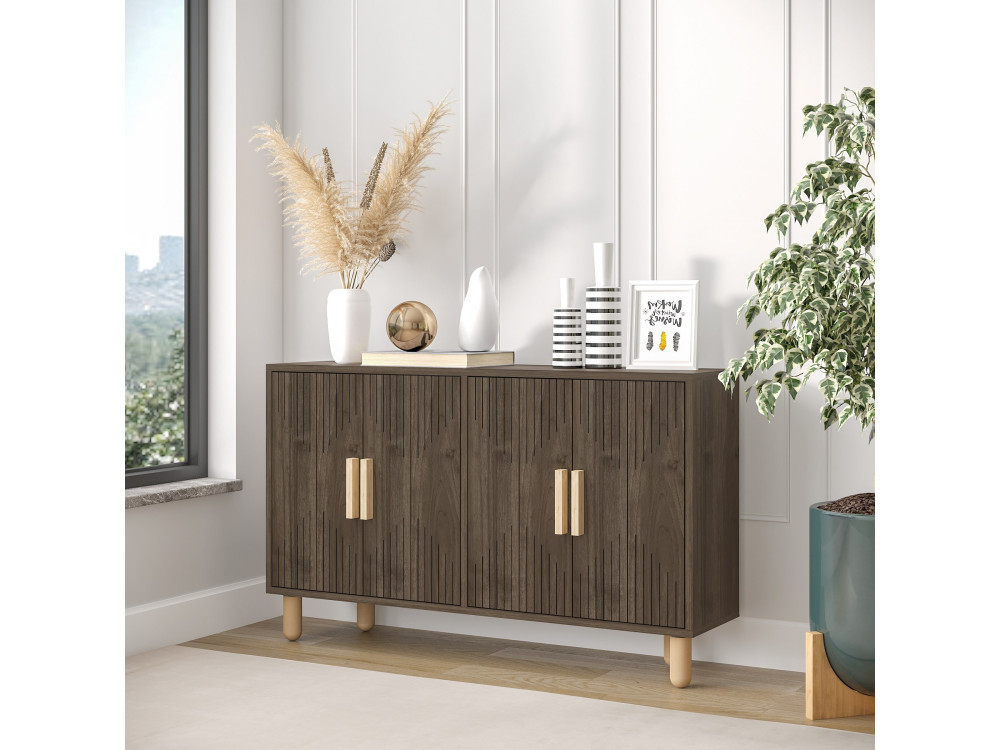 Credenza in legno "Roger" - 120 x 30 x 74 cm - Marrone