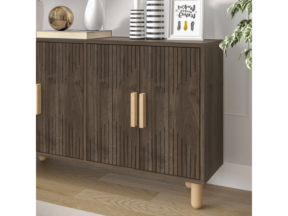 Credenza in legno "Roger" - 120 x 30 x 74 cm - Marrone