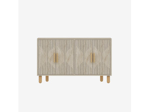 Credenza in legno "Roger" - 120 x 30 x 74 cm - Travertino