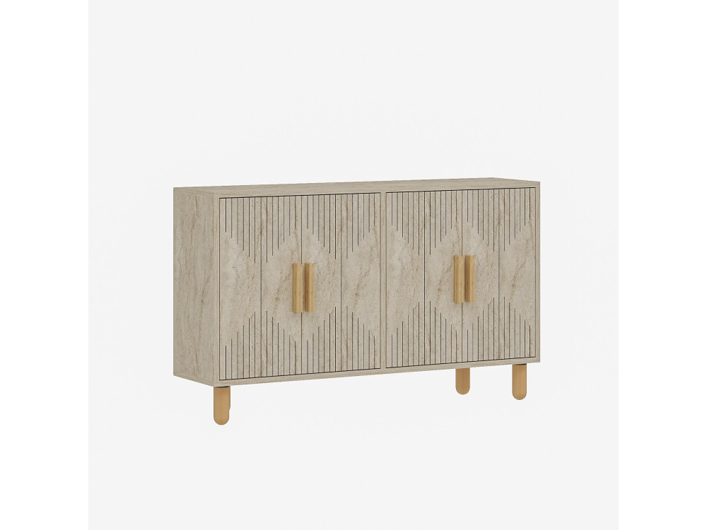Credenza in legno "Roger" - 120 x 30 x 74 cm - Travertino