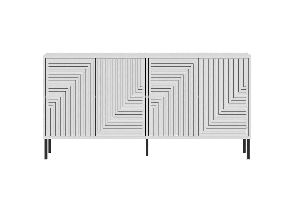 Credenza in legno "Evolet" - 150 x 36 x 75 cm - Bianco
