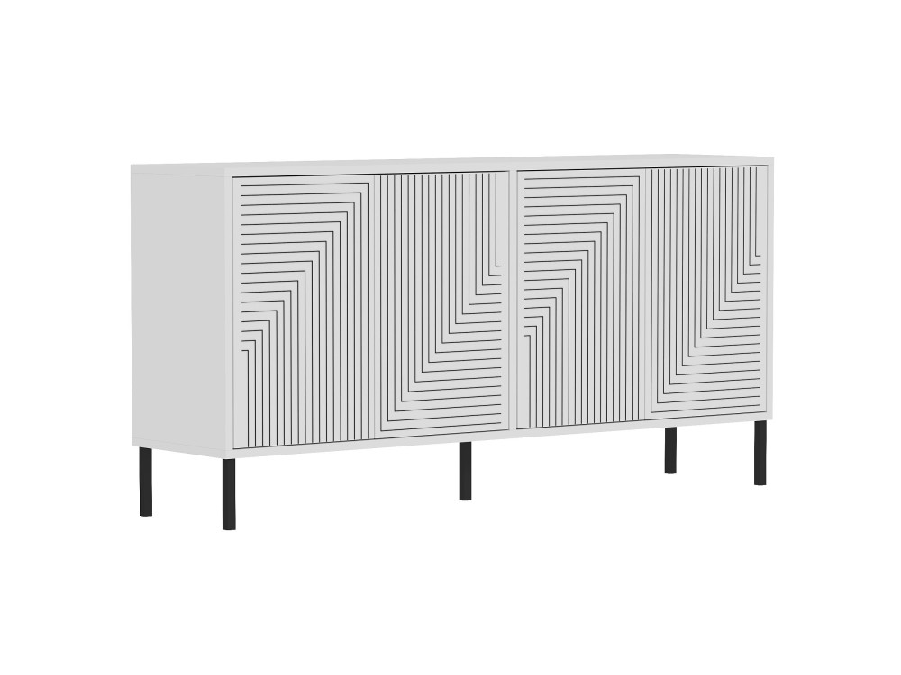 Credenza in legno "Evolet" - 150 x 36 x 75 cm - Bianco