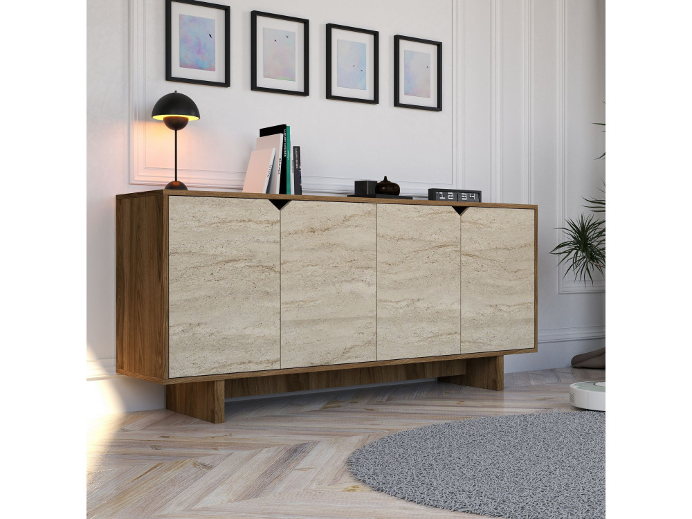 Credenza in legno "Istemi" - 180 x 40 x 81 cm - Travertino