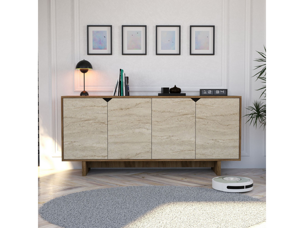 Credenza in legno "Istemi" - 180 x 40 x 81 cm - Travertino