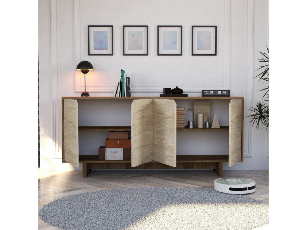 Credenza in legno "Istemi" - 180 x 40 x 81 cm - Travertino