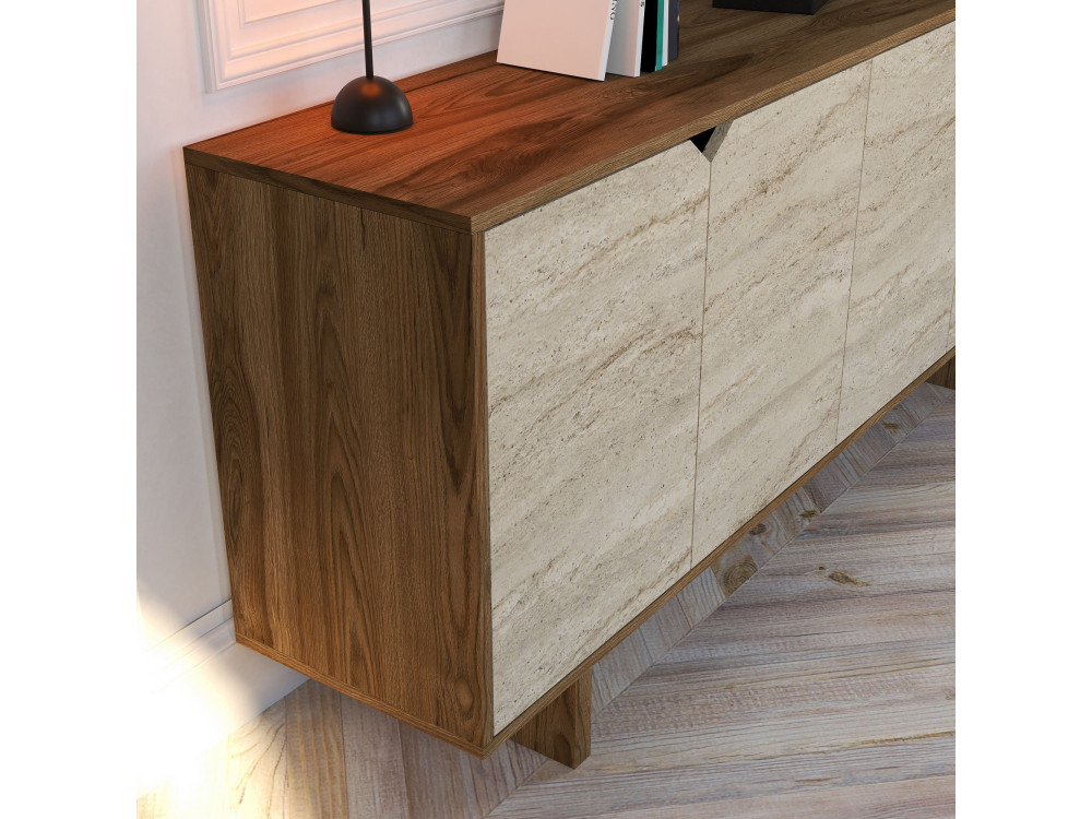 Credenza in legno "Istemi" - 180 x 40 x 81 cm - Travertino