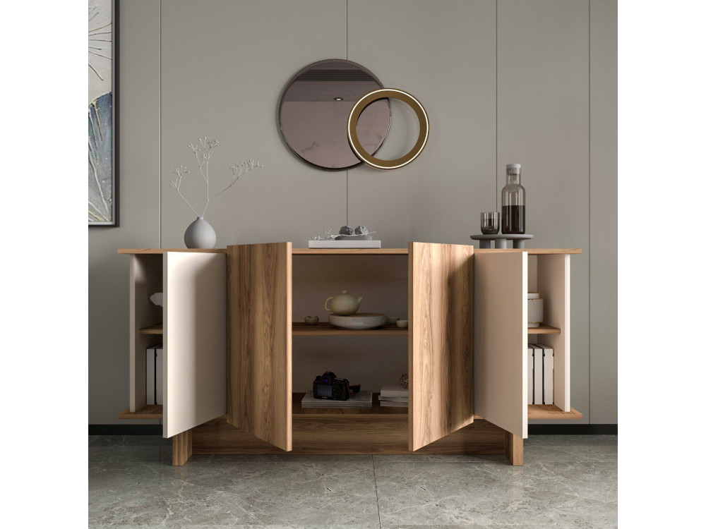 Credenza in legno "Diana" - 180 x 40 x 81 cm - Beige