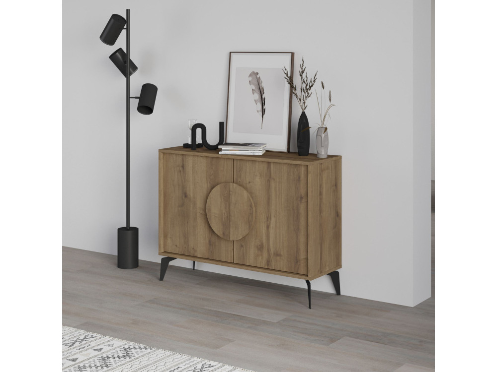 Credenza in legno "Gora" - 110 x 36 x 82 cm - Marrone