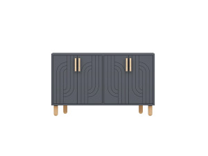 Credenza in legno "Rodney" - 120 x 30 x 74 cm - Grigio antracite