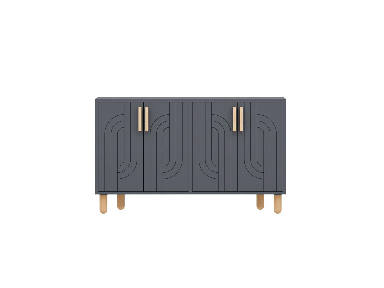 Credenza in legno "Rodney" - 120 x 30 x 74 cm - Grigio antracite