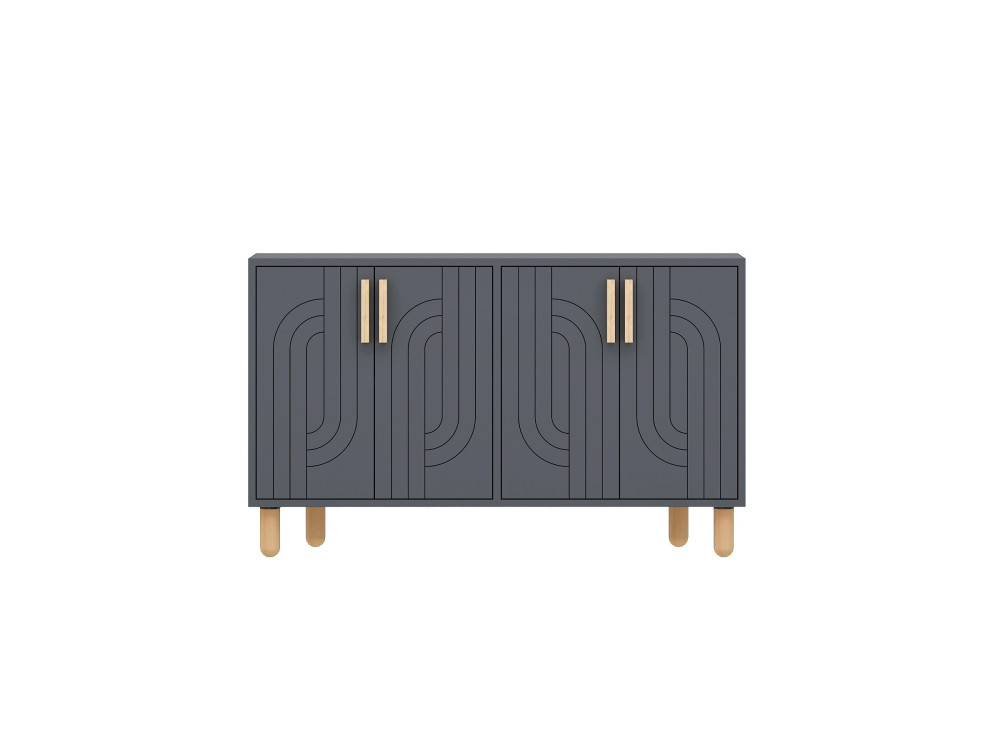 Credenza in legno "Rodney" - 120 x 30 x 74 cm - Grigio antracite