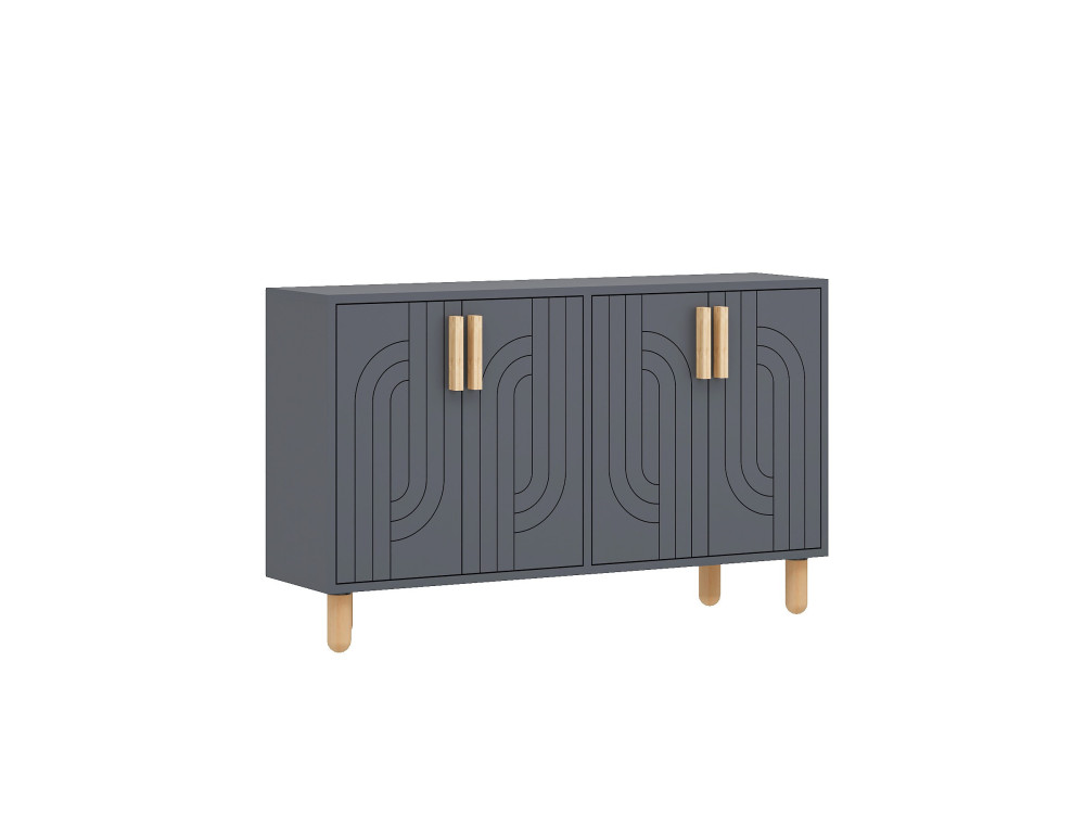 Credenza in legno "Rodney" - 120 x 30 x 74 cm - Grigio antracite