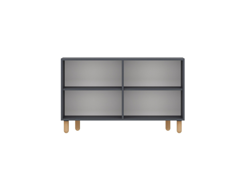 Credenza in legno "Rodney" - 120 x 30 x 74 cm - Grigio antracite