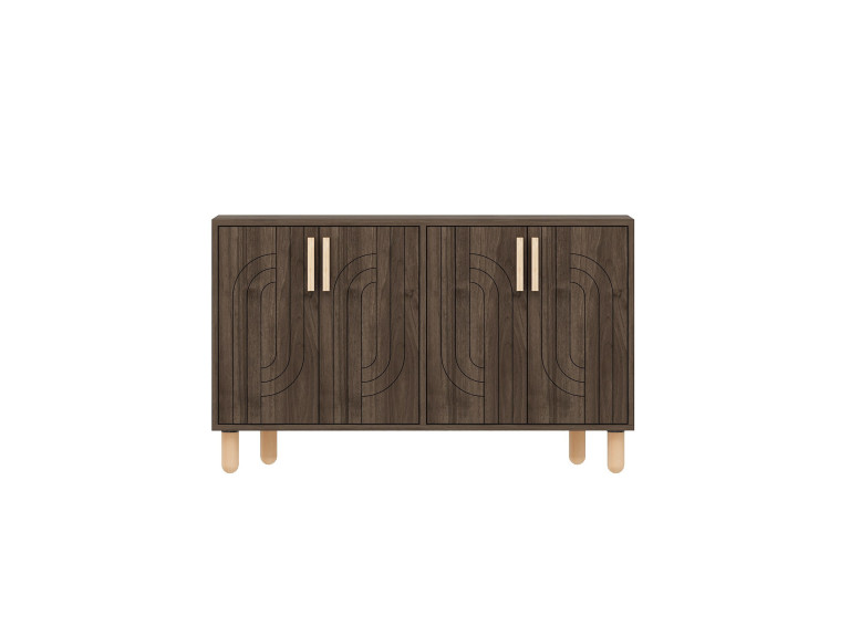 Credenza in legno "Rodney" - 120 x 30 x 74 cm - Marrone