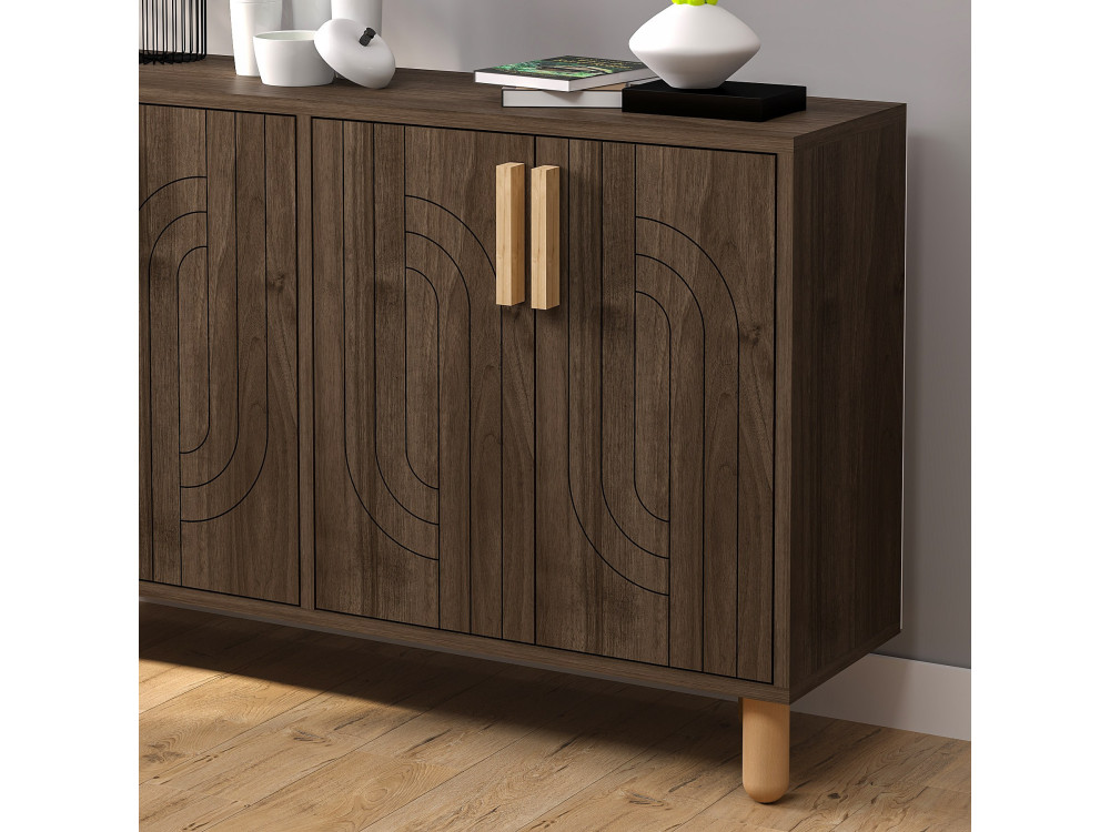 Credenza in legno "Rodney" - 120 x 30 x 74 cm - Marrone